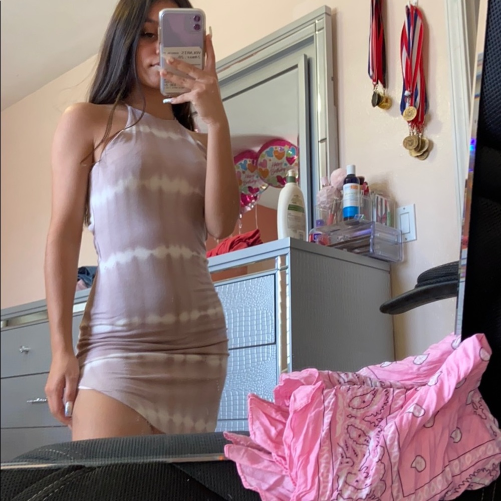 Tie Dye Open Back Dress